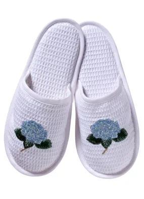 Slippers, Waffle Weave, Hydrangea Too (Light Blue)