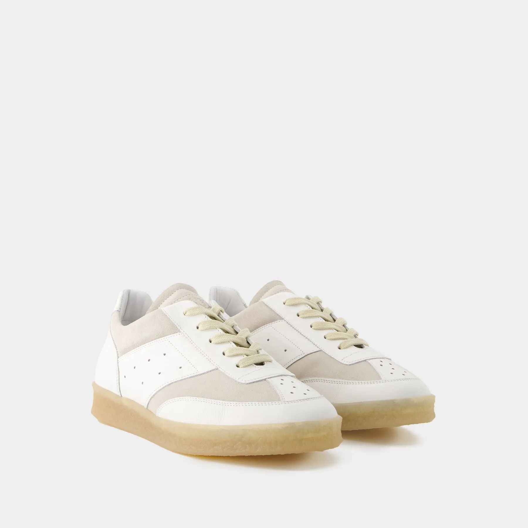 Sneakers 6 Court - MM6 Maison Margiela - Cuir - Blanc