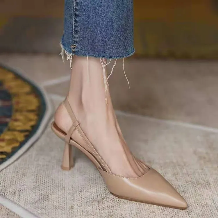 Thin Heels Sandals for Woman Basic Model Genuine Leather Casual