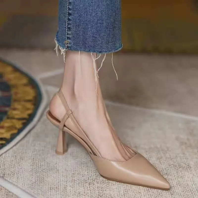 Thin Heels Sandals for Woman Basic Model Genuine Leather Casual
