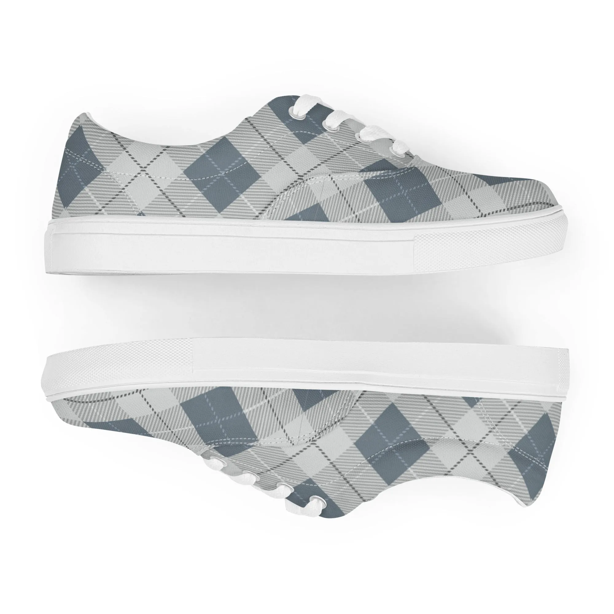 Women’s Blue Plaid lace-up canvas shoes