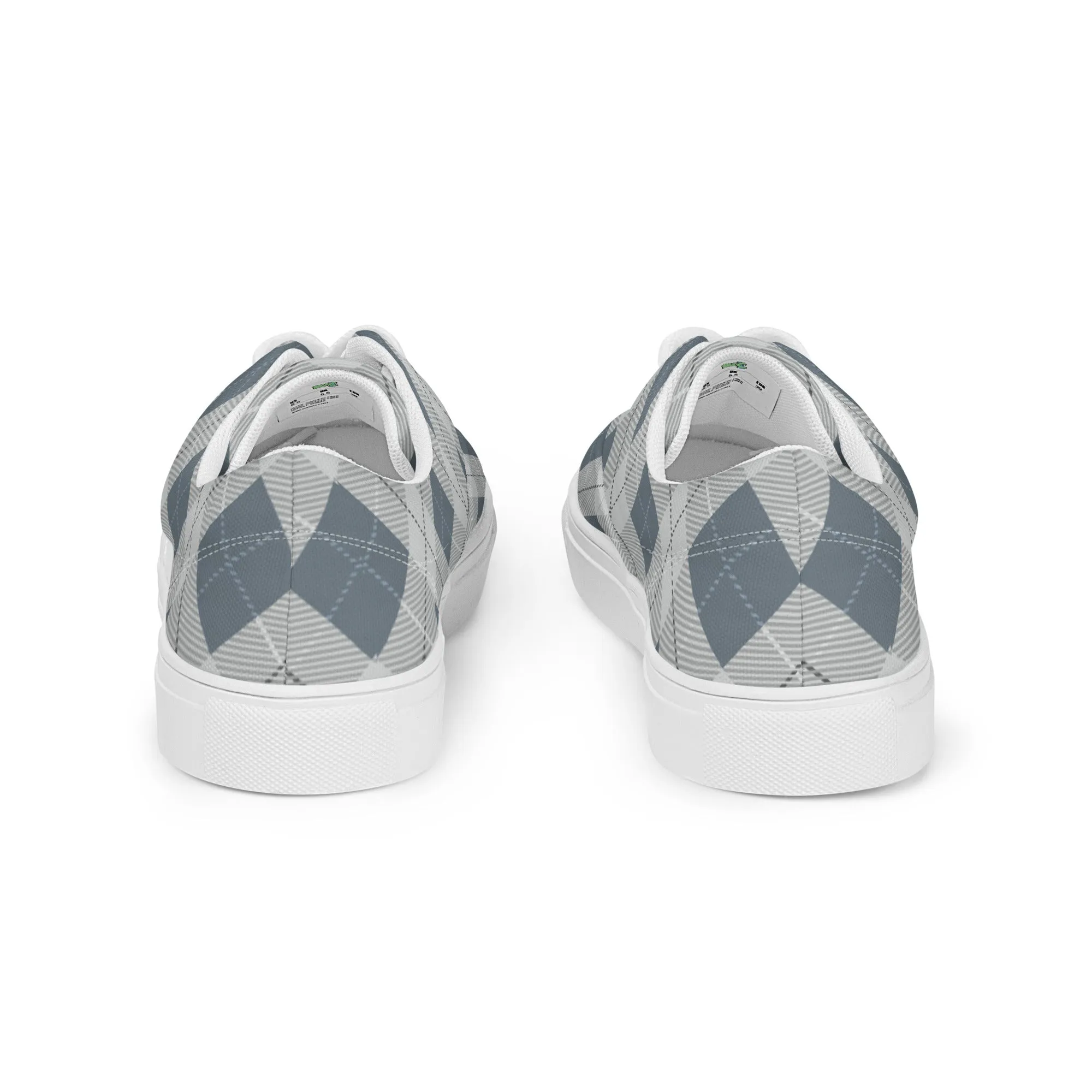 Women’s Blue Plaid lace-up canvas shoes