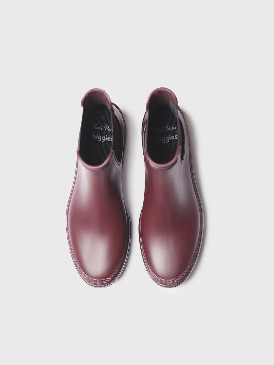 Women's Chelsea Waterproof Ankle boot in Burgundy - CARTER
