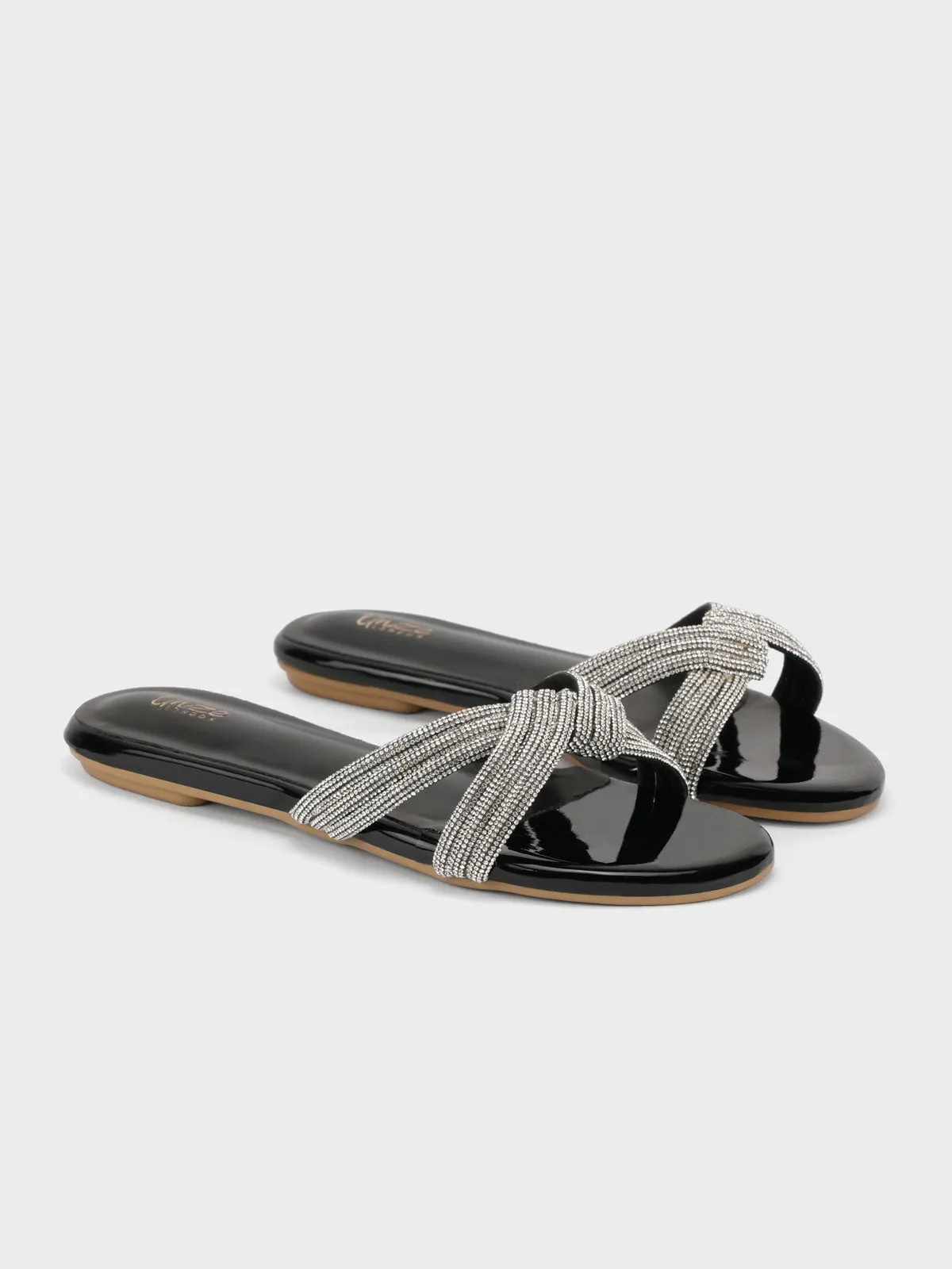 Women's "ANIKE"Crystals Evening Slippers