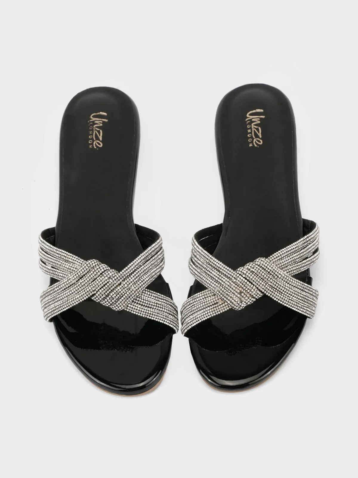 Women's "ANIKE"Crystals Evening Slippers