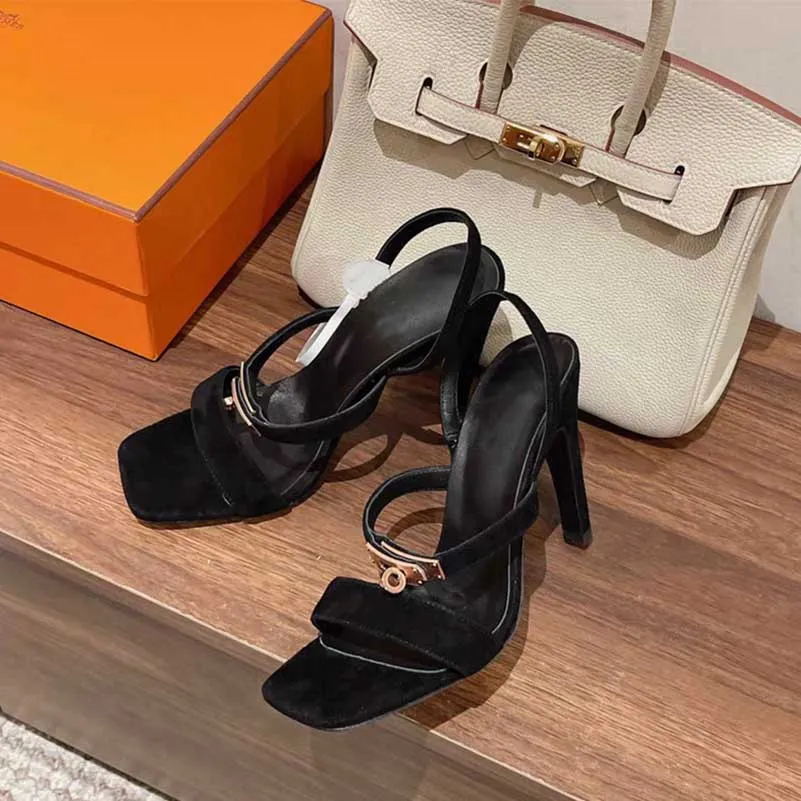 Women's Shoes Square Toe High Heeled Sandals