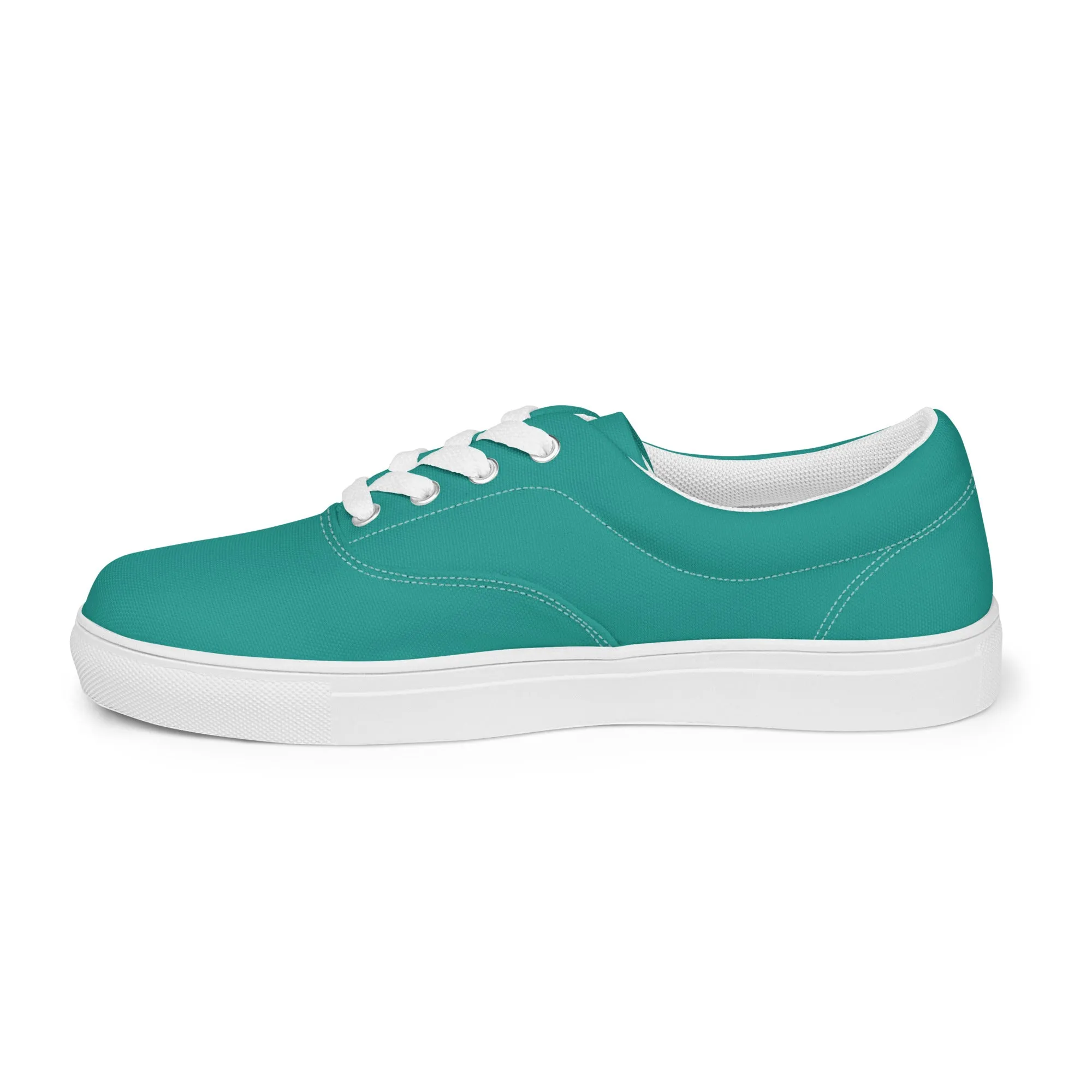 Women’s Teal lace-up canvas shoes, Aqua Blue Shoes