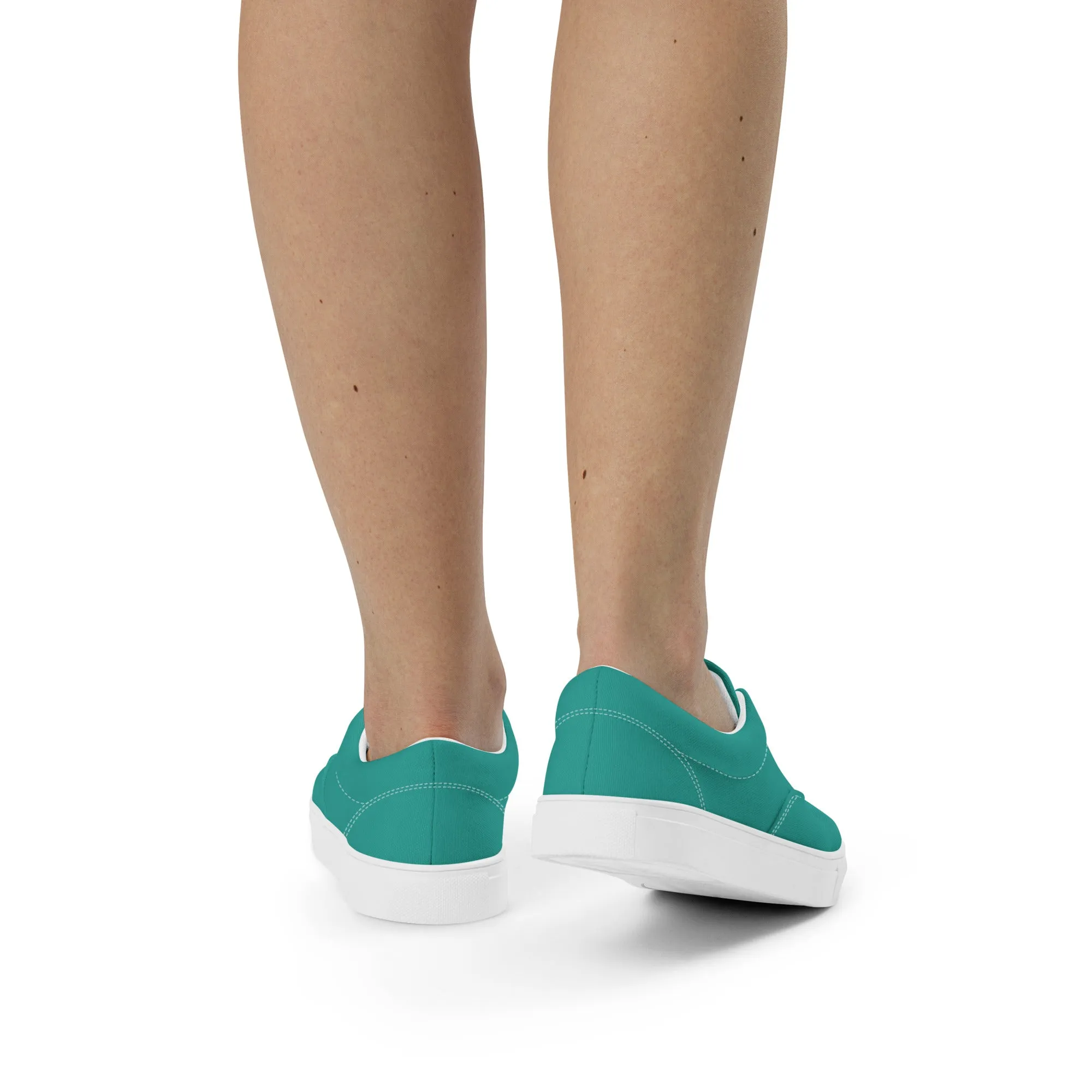Women’s Teal lace-up canvas shoes, Aqua Blue Shoes