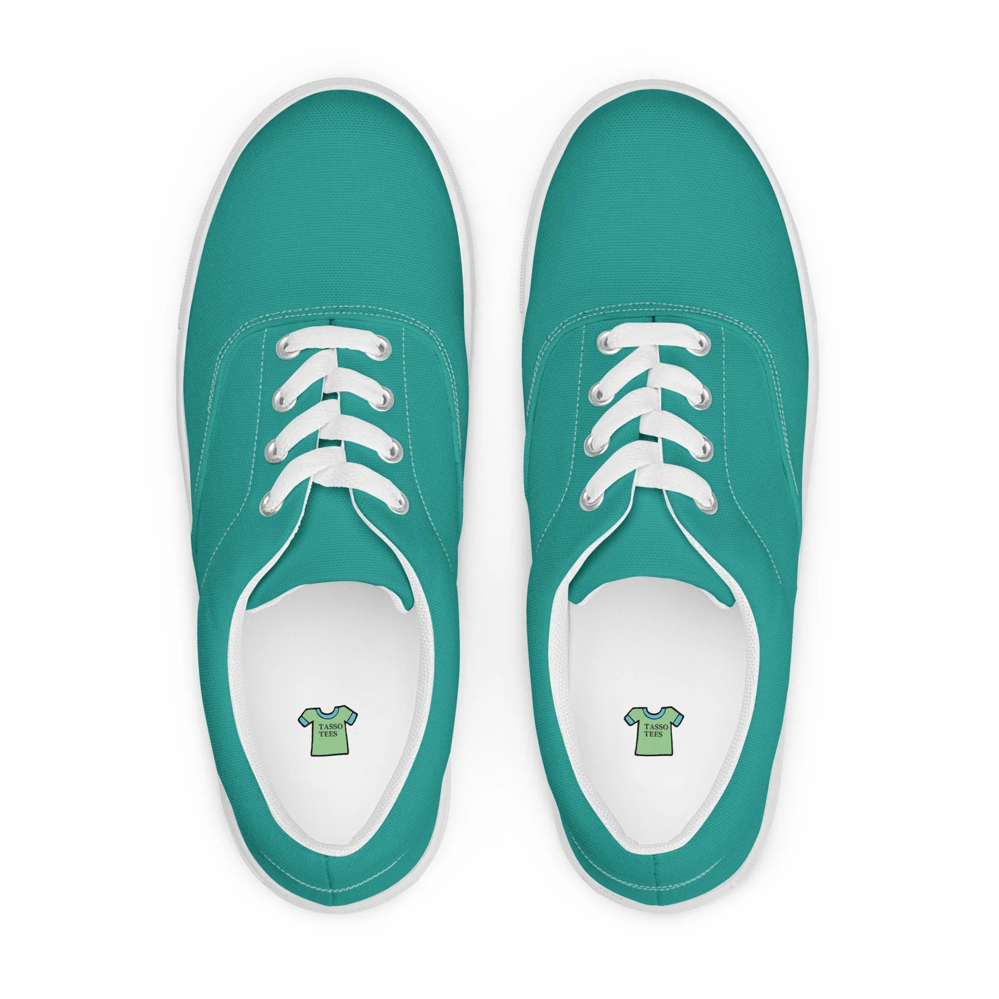 Women’s Teal lace-up canvas shoes, Aqua Blue Shoes
