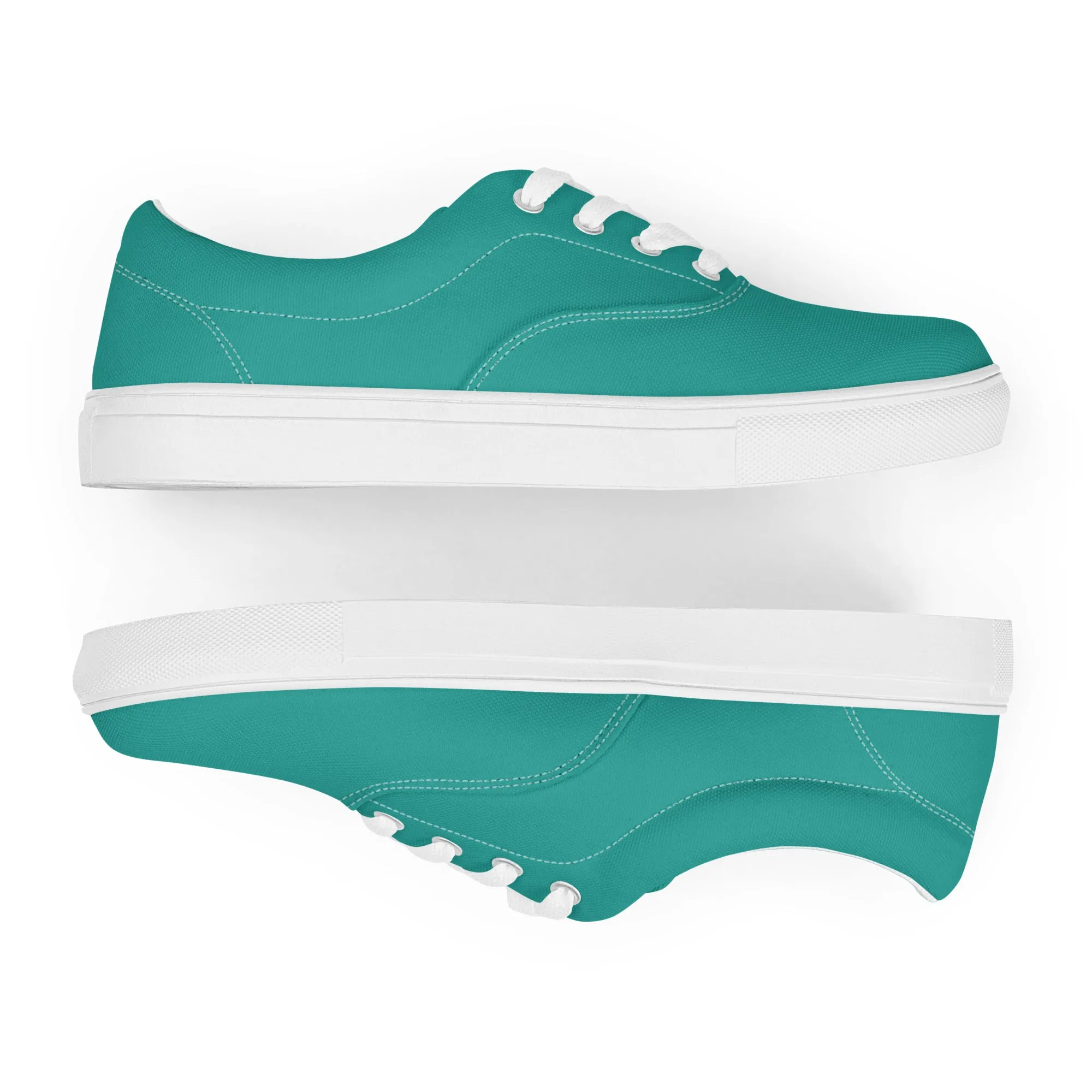 Women’s Teal lace-up canvas shoes, Aqua Blue Shoes