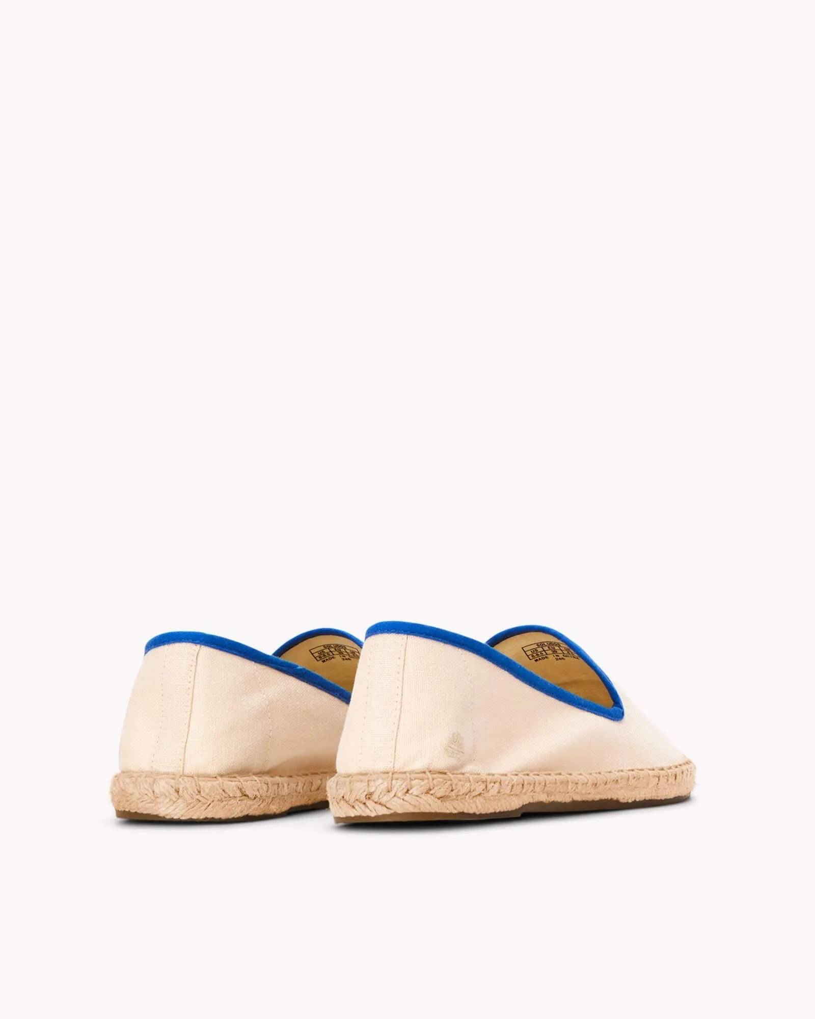 Womens_Espadrilles_The Smoking_Linen Colors_Ivory - Blue