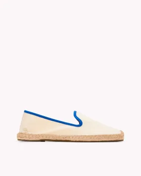 Womens_Espadrilles_The Smoking_Linen Colors_Ivory - Blue